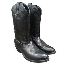 Mens Black Leather Western Cowboy Boots Oil Chemical Resistant Size 9 EW RB915
